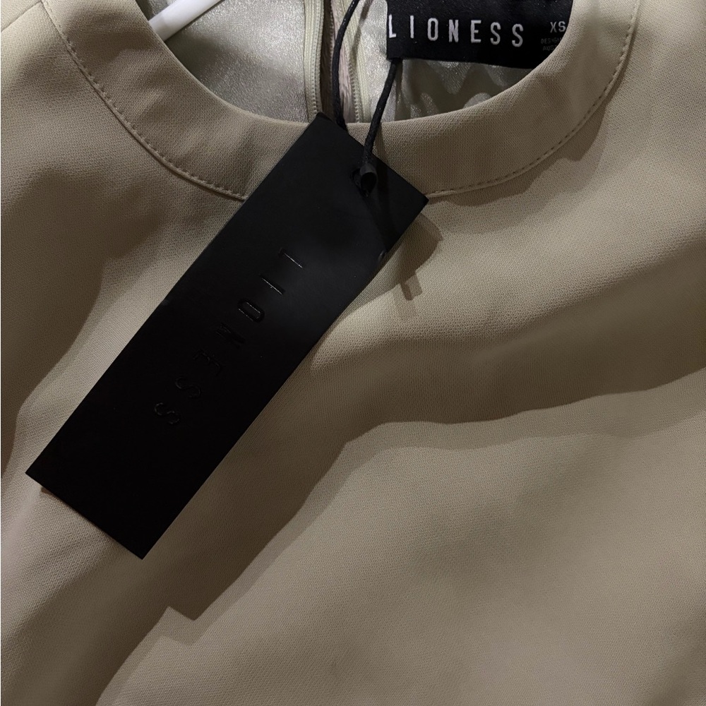 Lioness matcha colored martini Dress with Gold Details - Picture 2 of 3